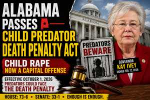 Alabama Passes Child Predator Death Penalty Act, Making Child Rape a Capital Crime