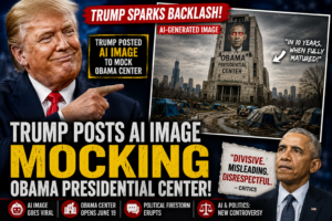 Trump Posts AI Image Mocking Obama Center Project